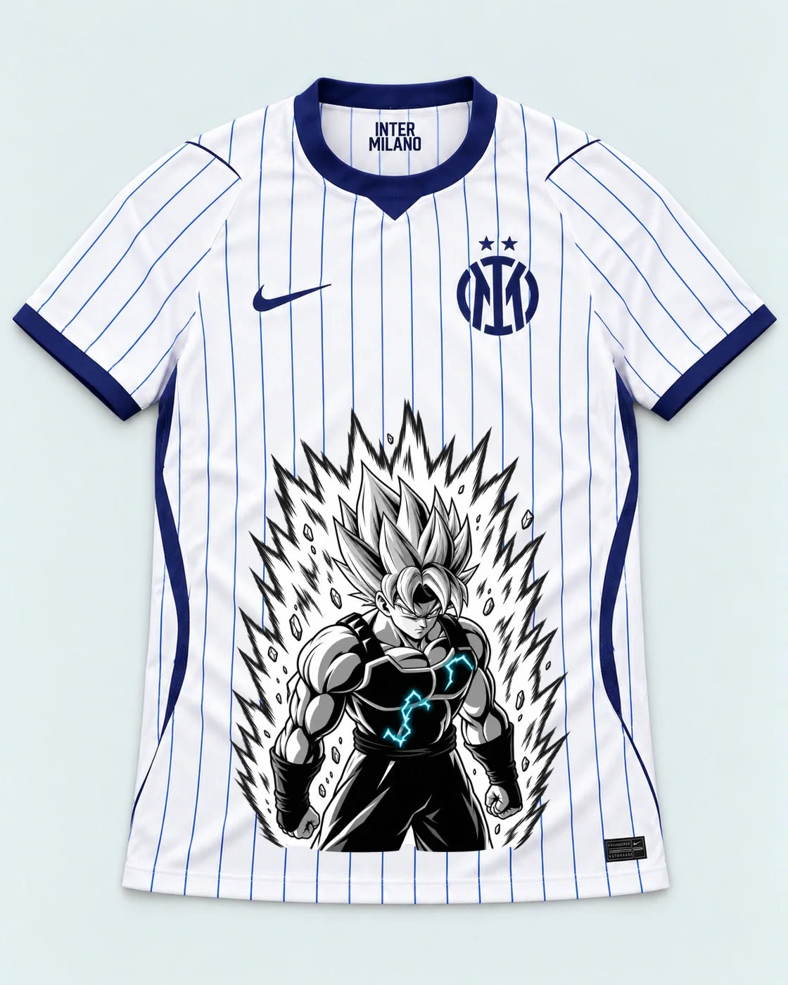 Inter Milan White Super Saiyan Aura Dragon Ball Jersey — Front