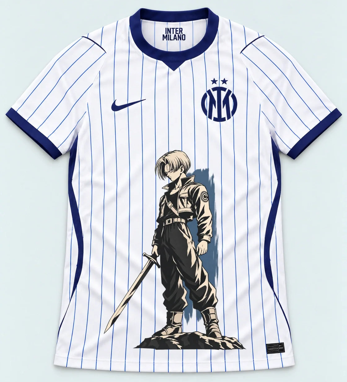 Inter Milan White Trunks Sword Dragon Ball Jersey — Front