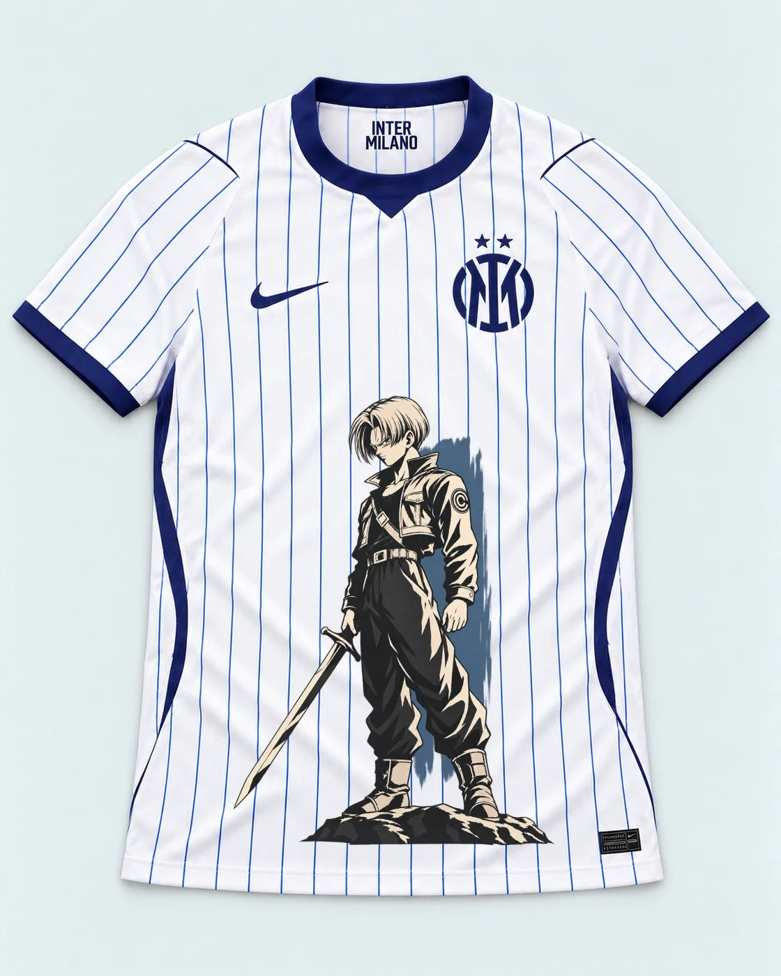 Inter Milan White Trunks Sword Dragon Ball Jersey — Front