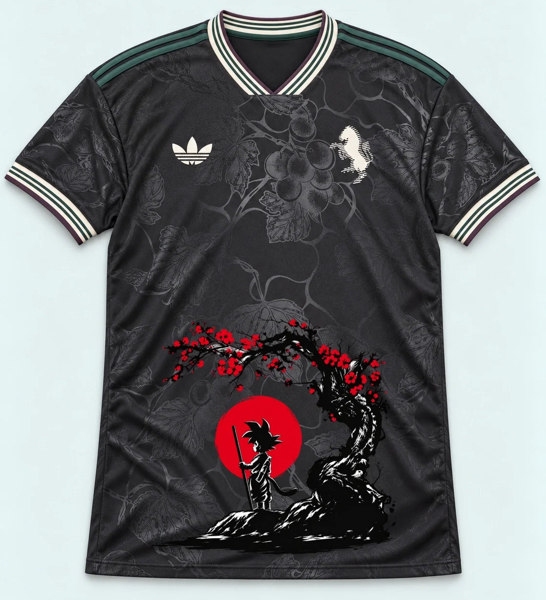 Juventus Dark Goku Sakura Dragon Ball Jersey — Front