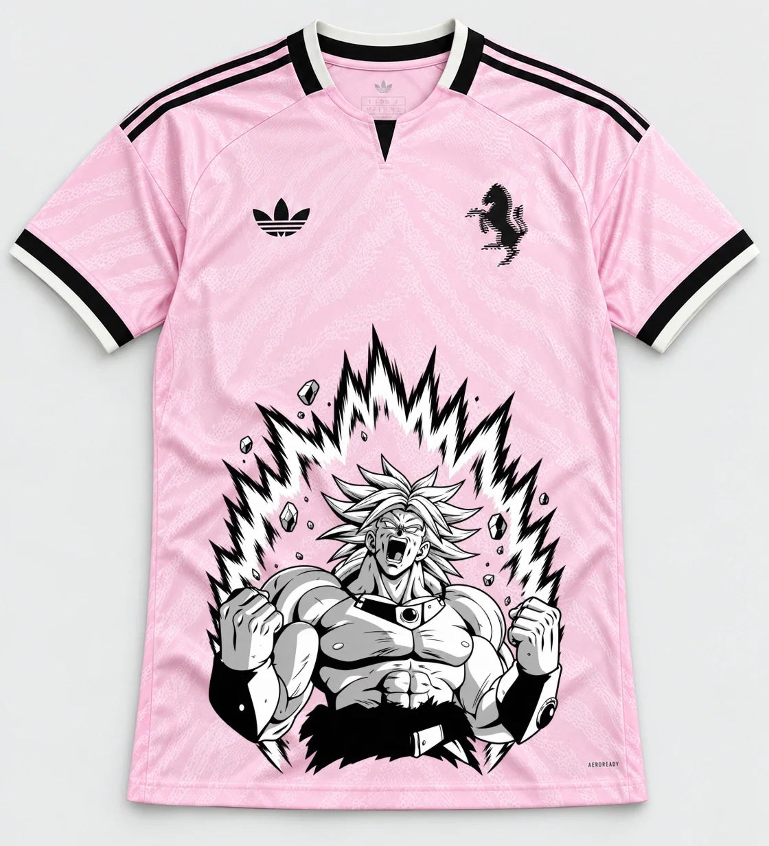 Juventus Pink Broly Dragon Ball Jersey — Front