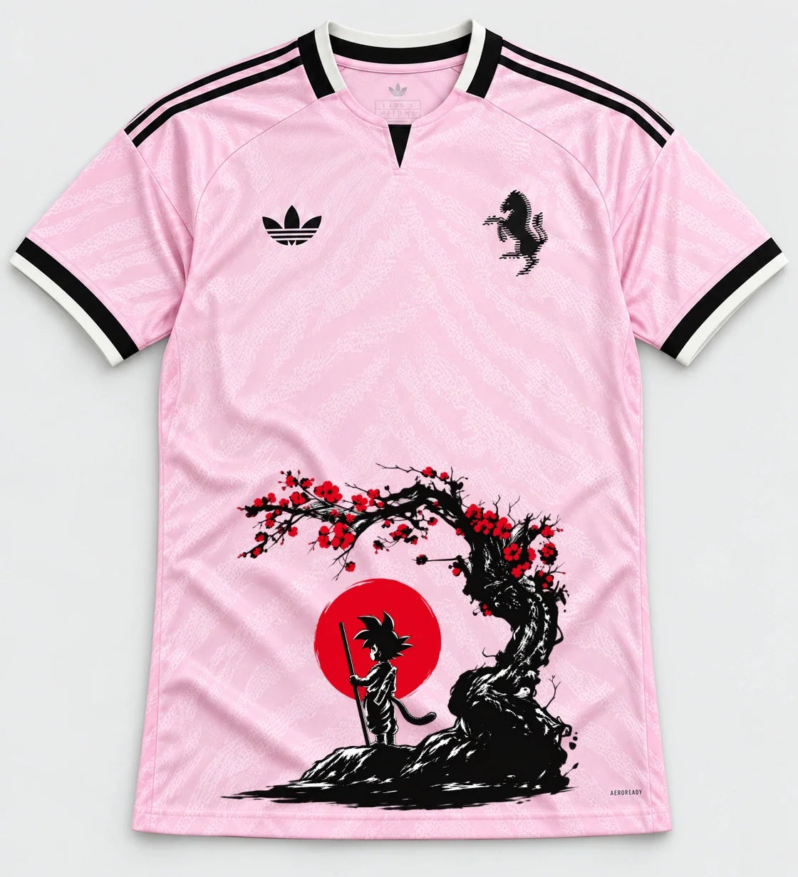Juventus Pink Goku Sakura Dragon Ball Jersey — Front