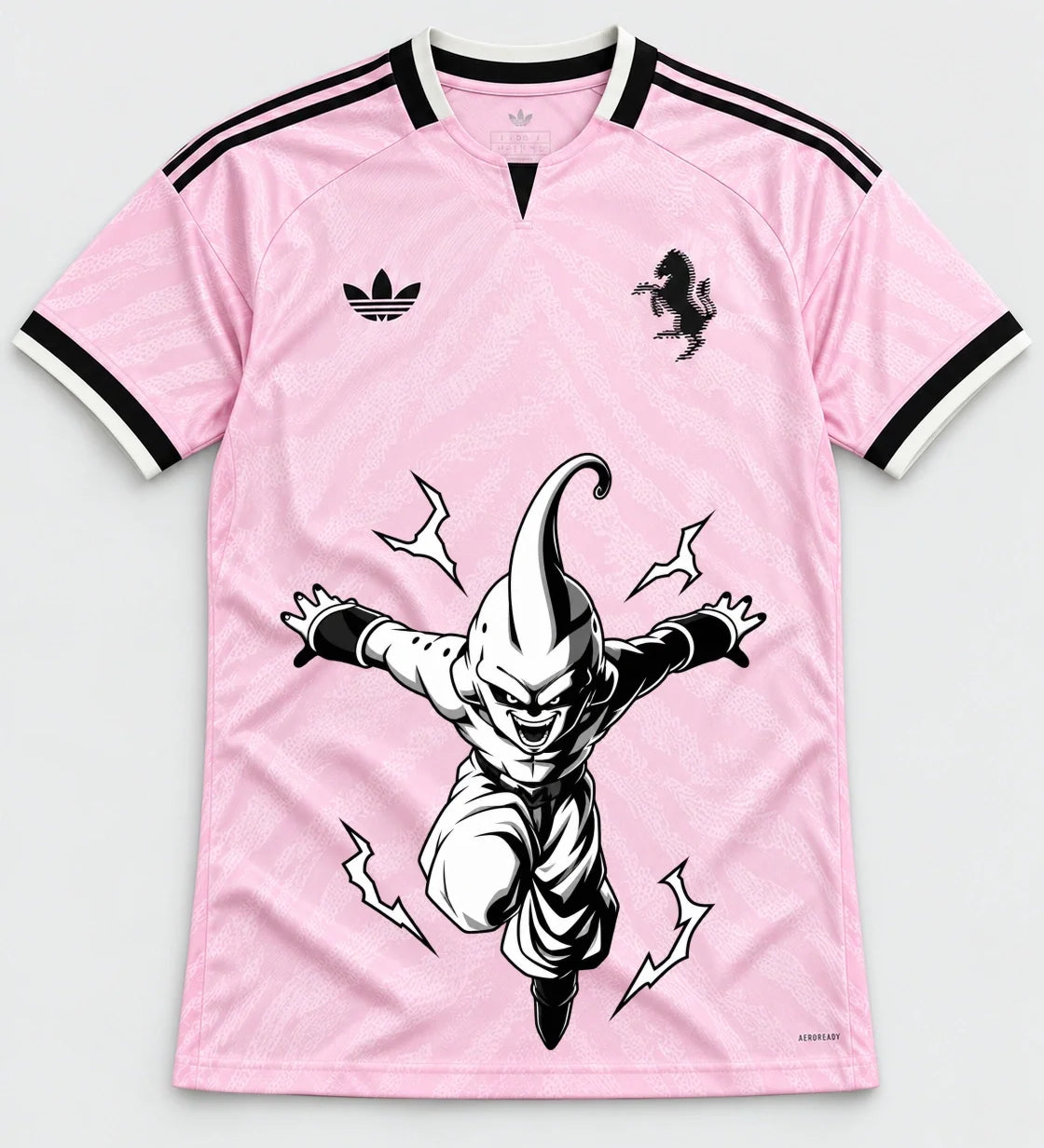 Juventus Pink Kid Buu Dragon Ball Jersey — Front