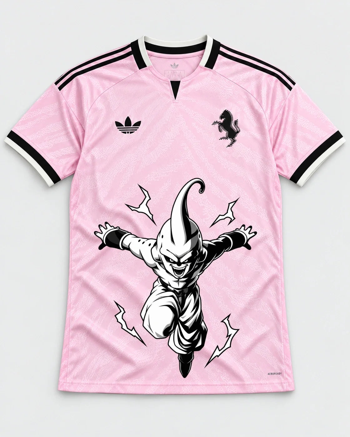 Juventus Pink Kid Buu Dragon Ball Jersey — Front