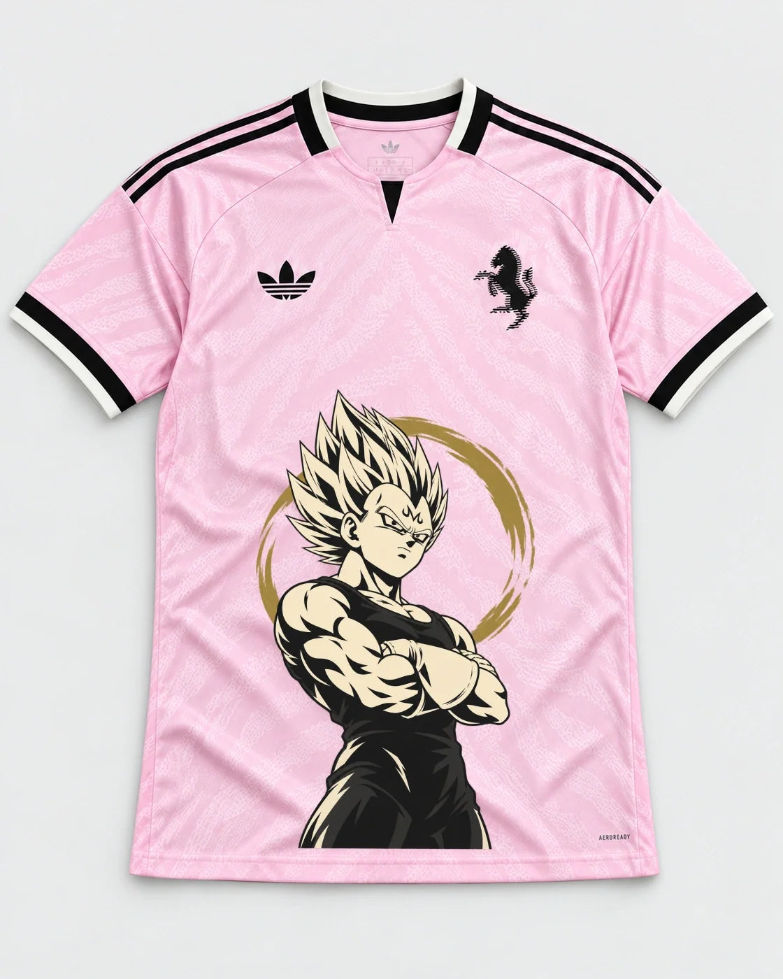 Juventus Pink Majin Vegeta Dragon Ball Jersey — Front