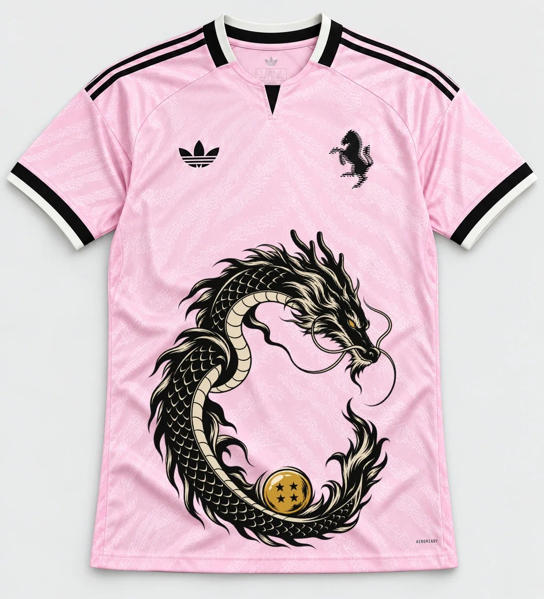Juventus Pink Shenron Emblem Dragon Ball Jersey — Front