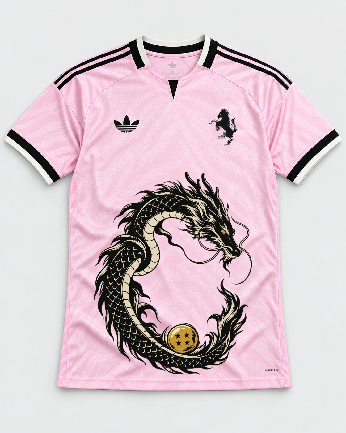 Juventus Pink Shenron Emblem Dragon Ball Jersey — Front