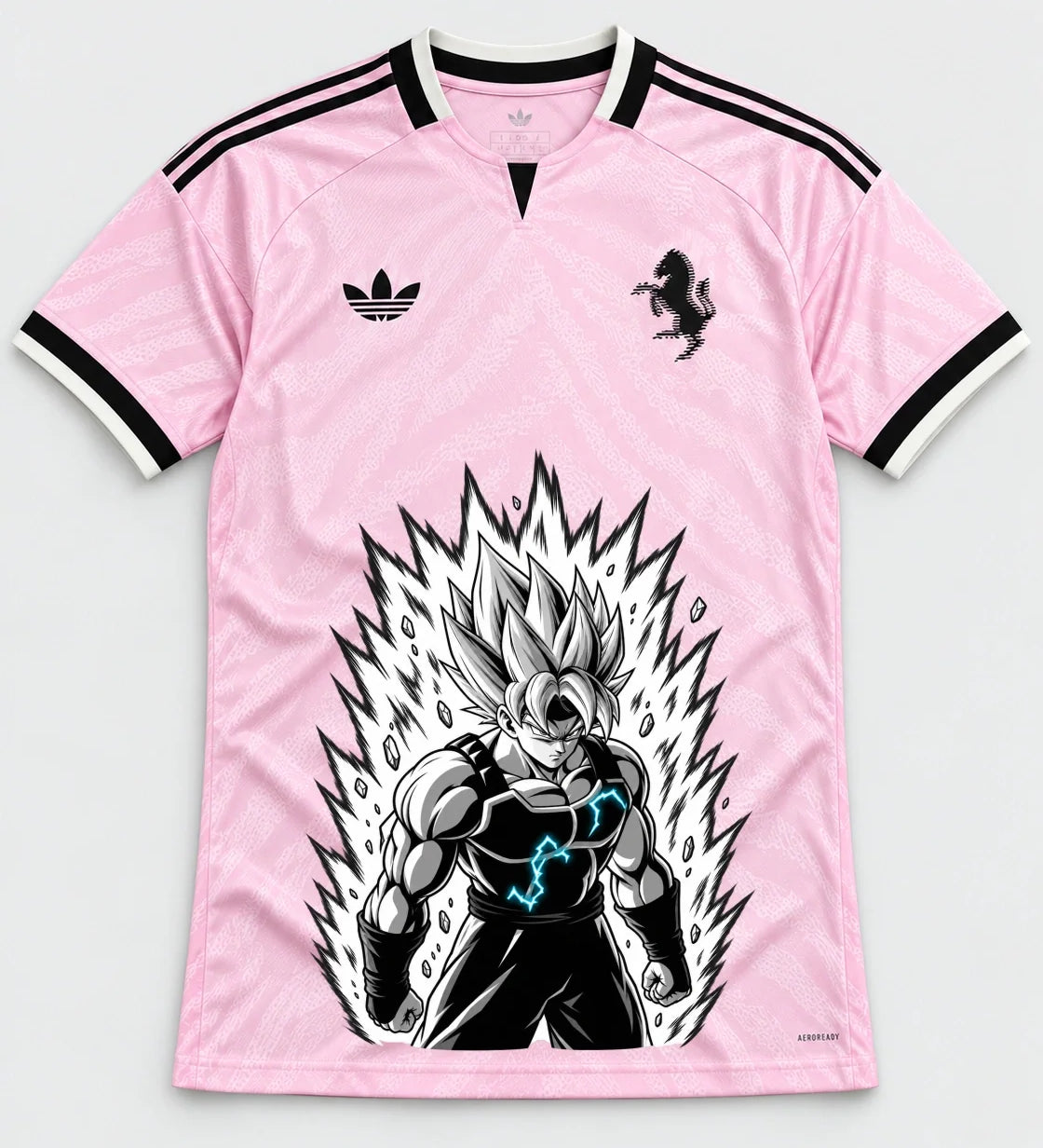 Juventus Pink Super Saiyan Aura Dragon Ball Jersey — Front