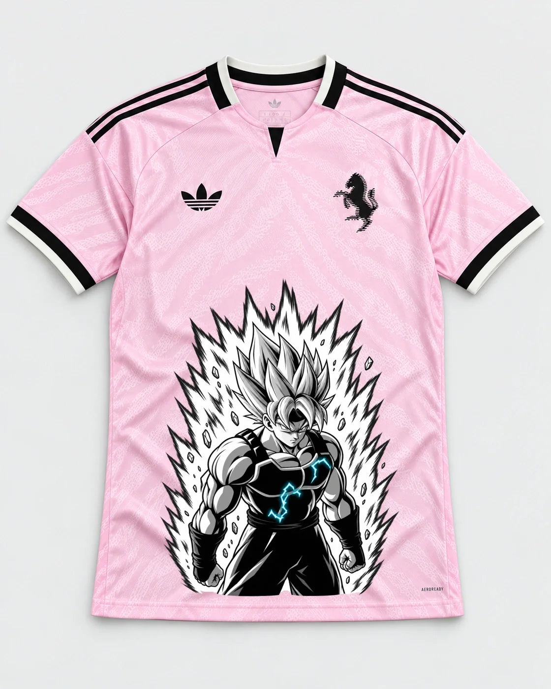 Juventus Pink Super Saiyan Aura Dragon Ball Jersey — Front