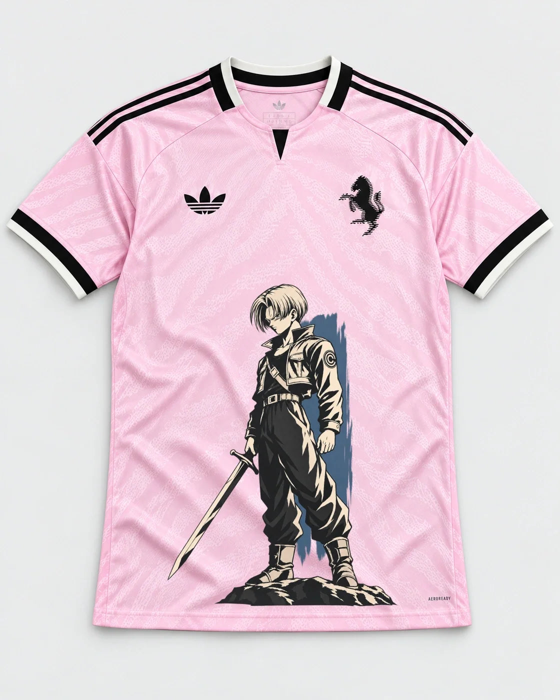 Juventus Pink Trunks Sword Dragon Ball Jersey — Front