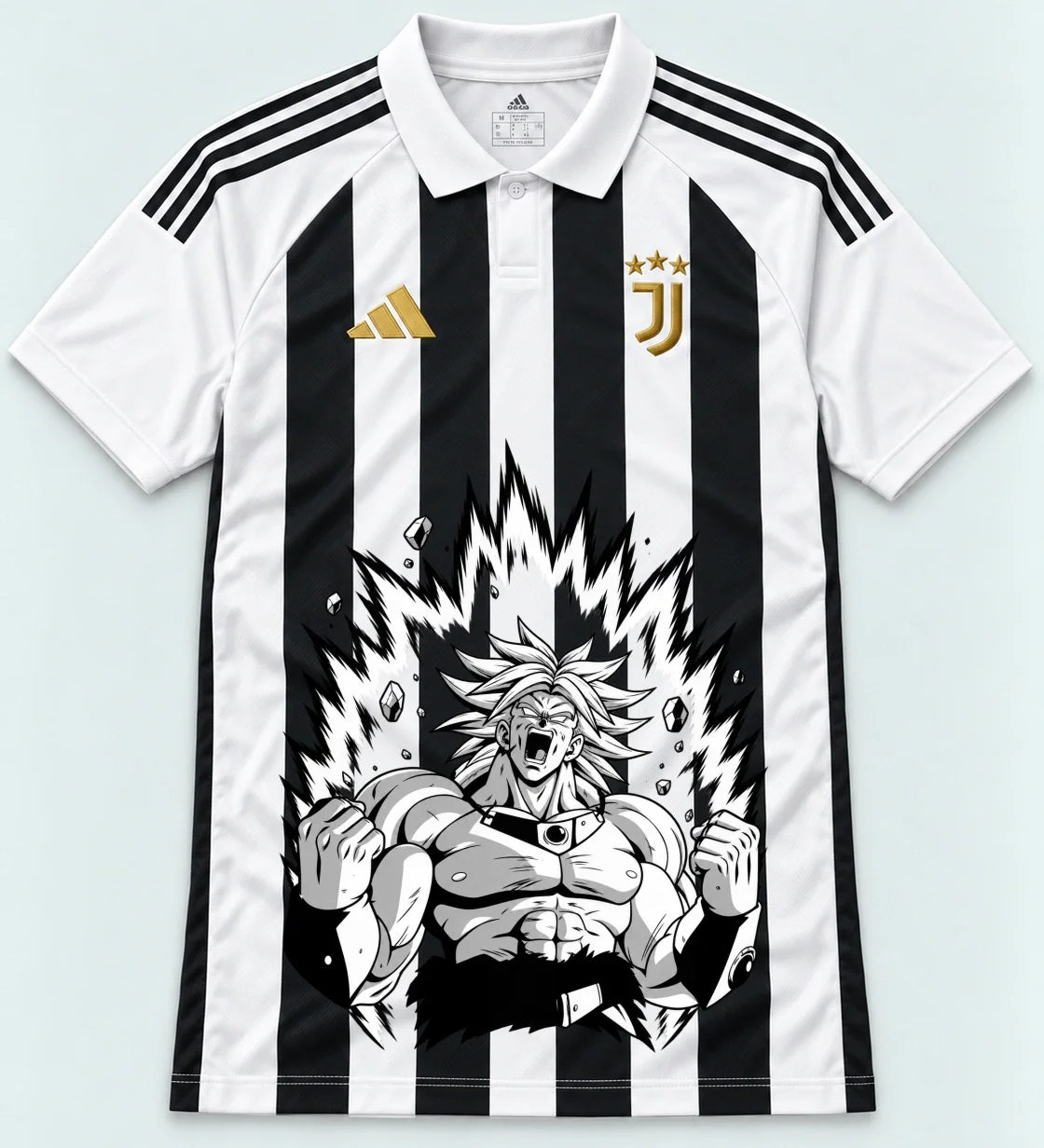 Juventus Striped Broly Dragon Ball Jersey — Front