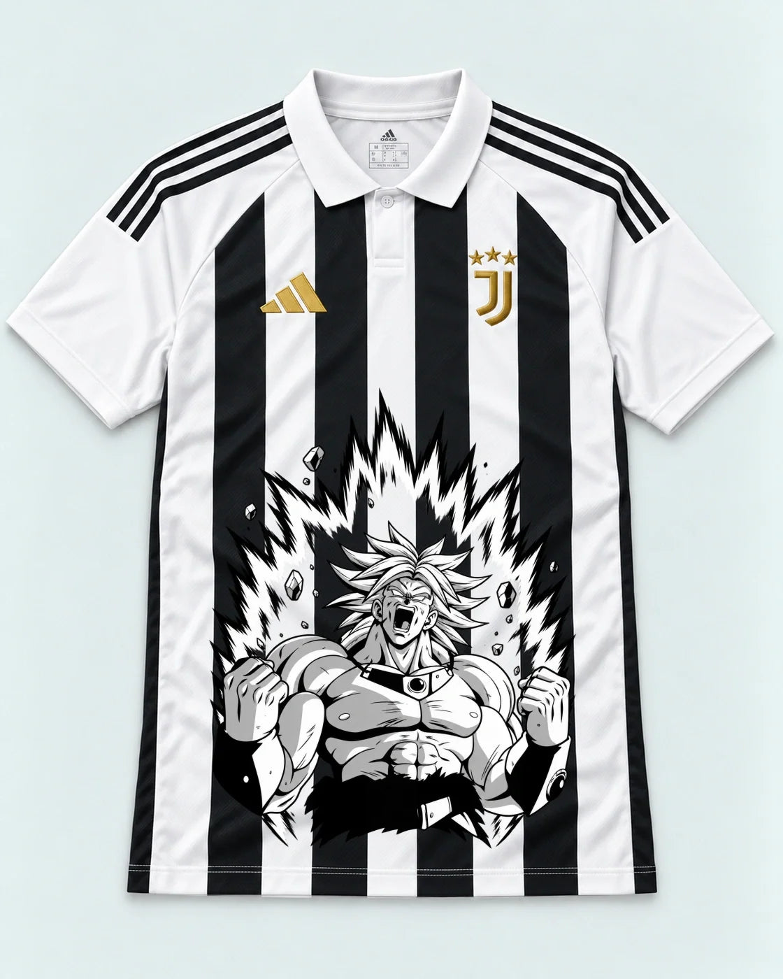 Juventus Striped Broly Dragon Ball Jersey — Front