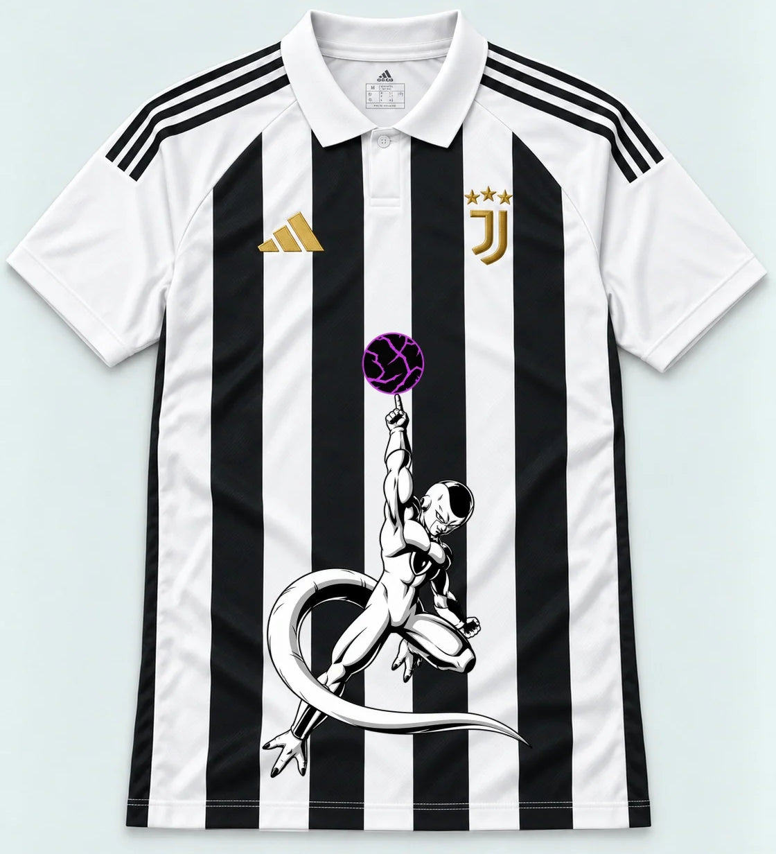 Juventus Striped Frieza Death Ball Dragon Ball Jersey — Front