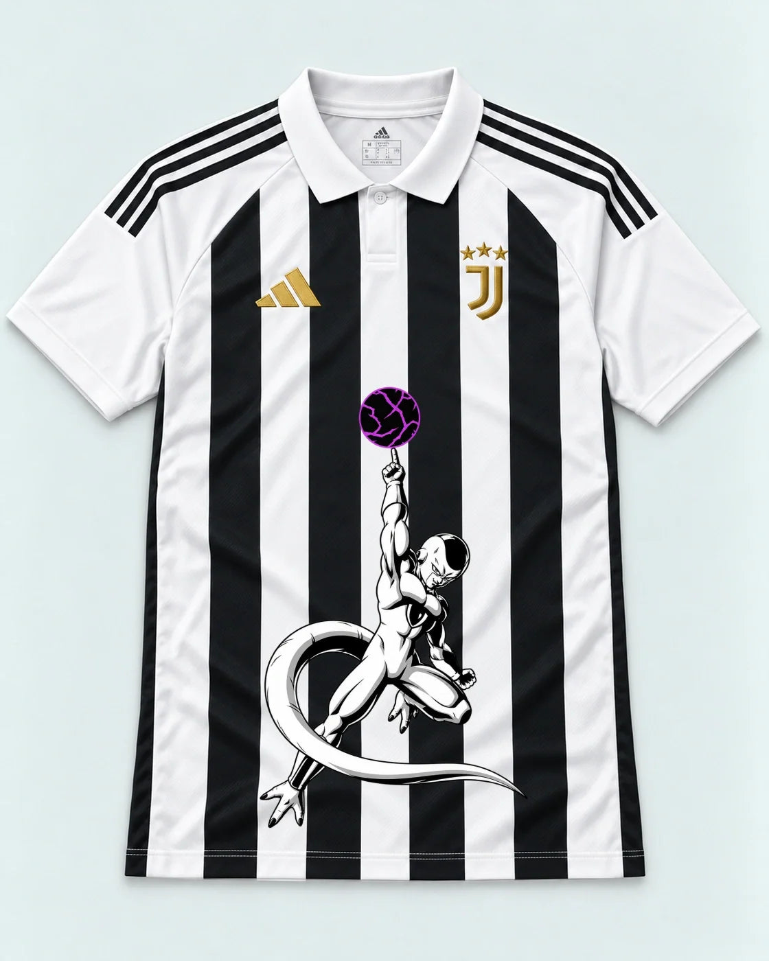 Juventus Striped Frieza Death Ball Dragon Ball Jersey — Front