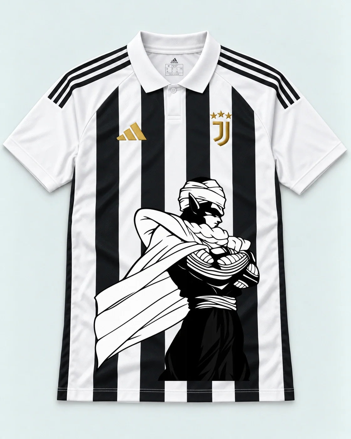 Juventus Striped Piccolo Cloak Dragon Ball Jersey — Front