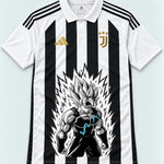 Juventus Striped Super Saiyan Aura Dragon Ball Jersey — Front