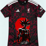 Liverpool Dark Goku Rising Sun Dragon Ball Jersey — Front