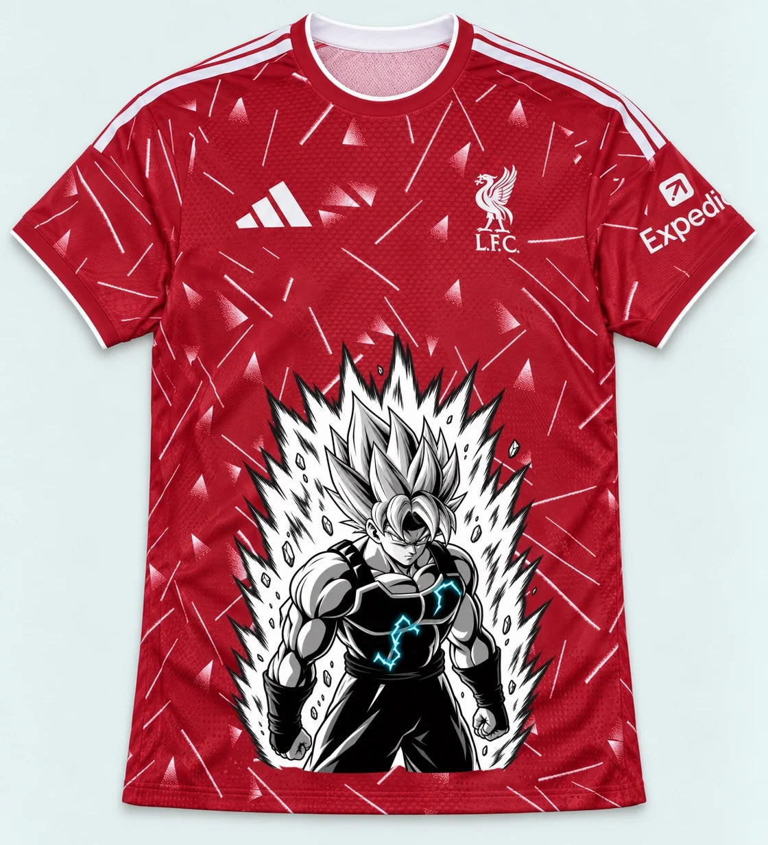 Liverpool Red Super Saiyan Aura Dragon Ball Jersey — Front
