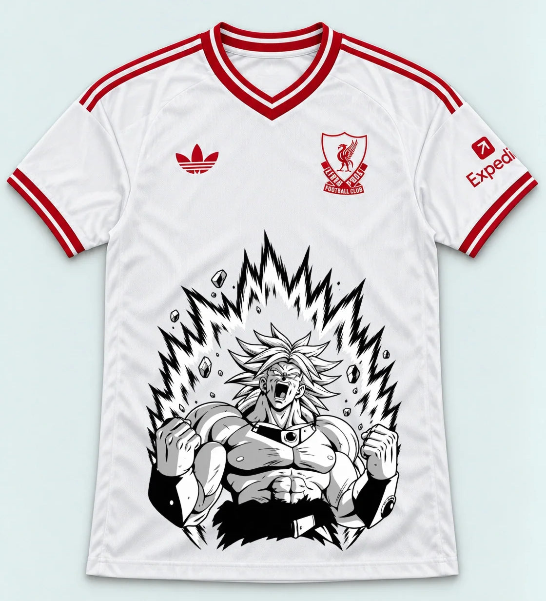 Liverpool White Broly Dragon Ball Jersey — Front