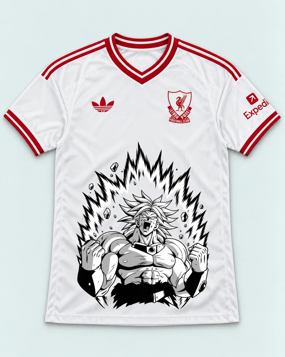 Liverpool White Broly Dragon Ball Jersey — Front