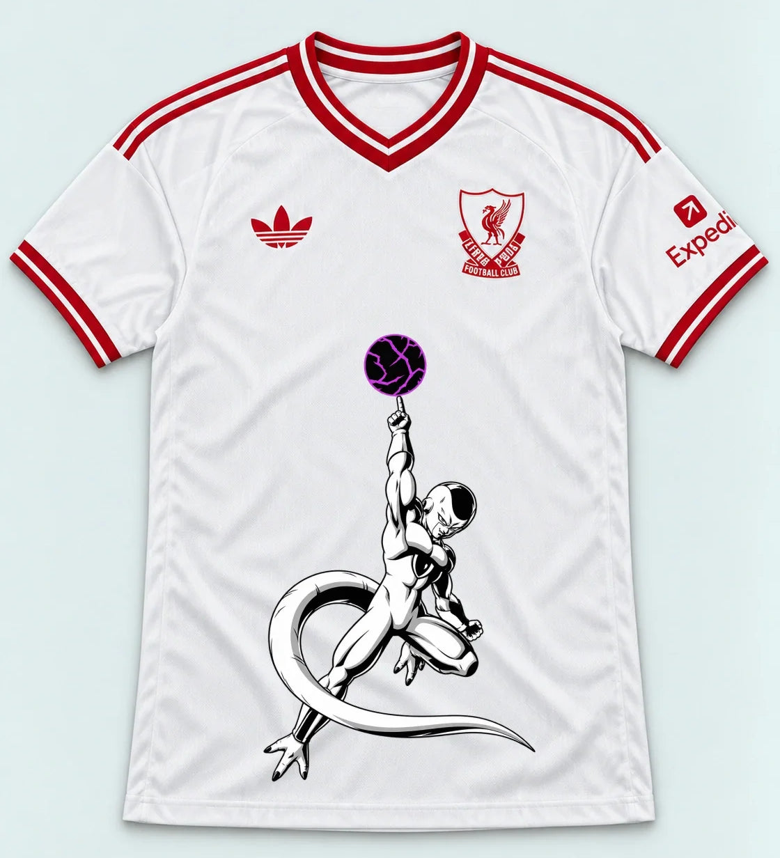 Liverpool White Frieza Death Ball Dragon Ball Jersey — Front