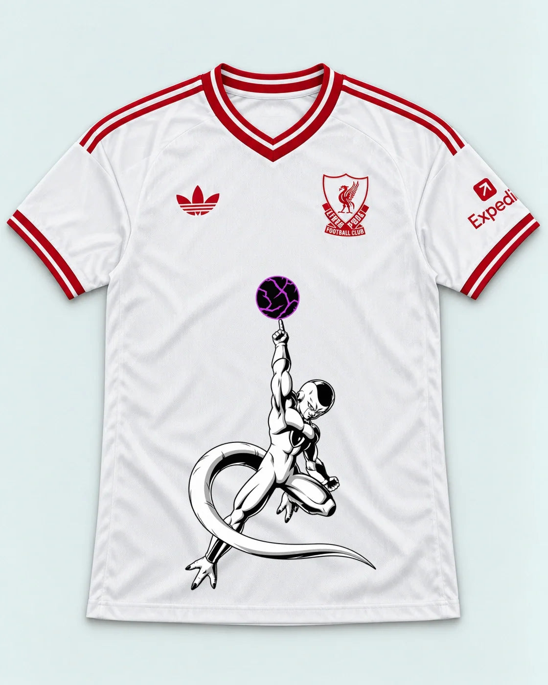 Liverpool White Frieza Death Ball Dragon Ball Jersey — Front
