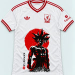 Liverpool White Goku Rising Sun Dragon Ball Jersey — Front