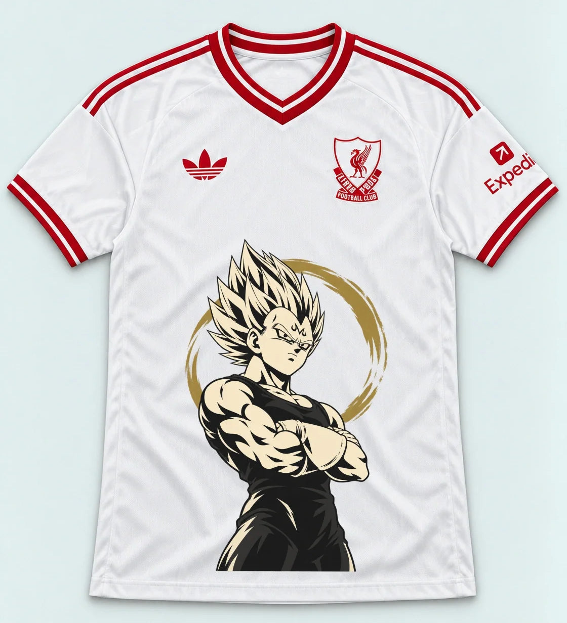 Liverpool White Majin Vegeta Dragon Ball Jersey — Front