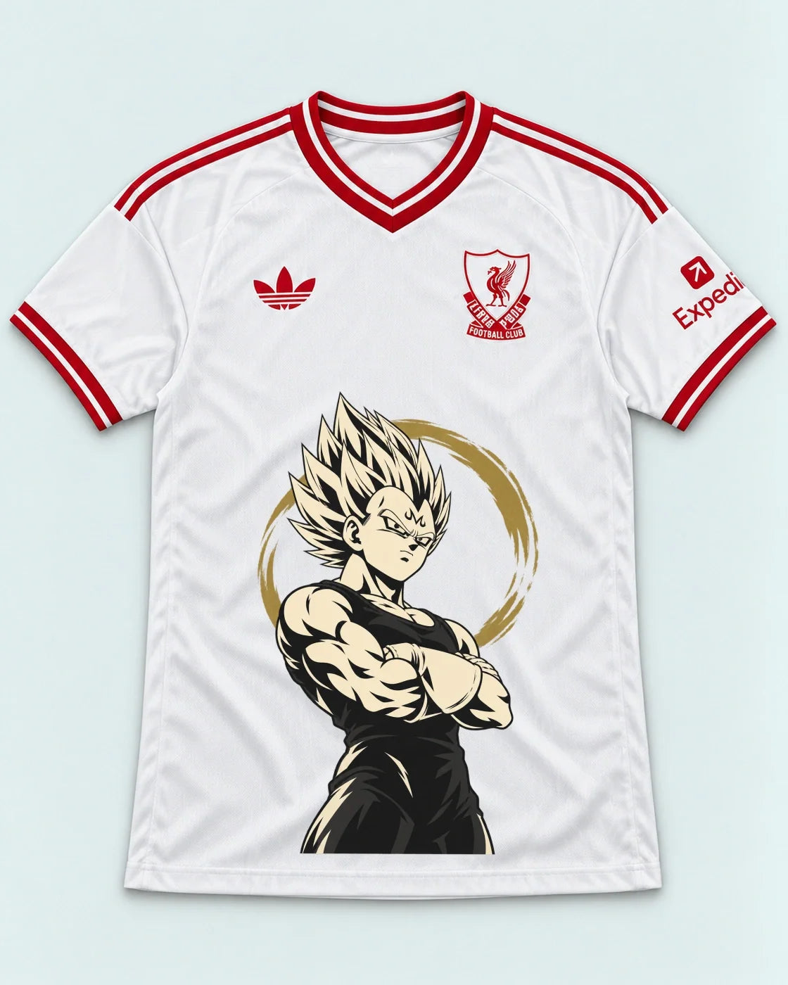 Liverpool White Majin Vegeta Dragon Ball Jersey — Front