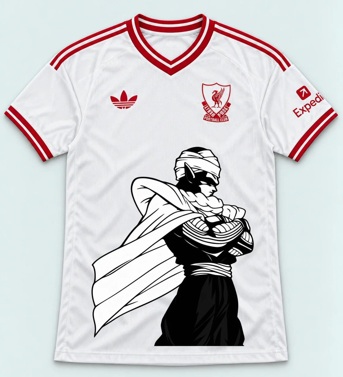 Liverpool White Piccolo Cloak Dragon Ball Jersey — Front