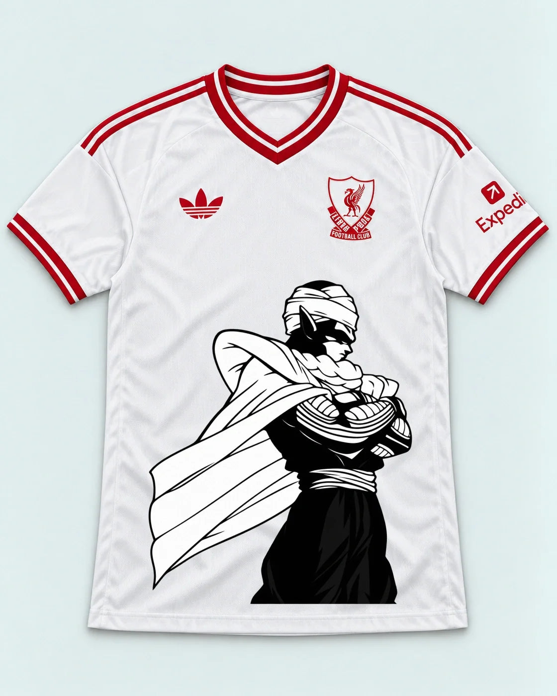 Liverpool White Piccolo Cloak Dragon Ball Jersey — Front