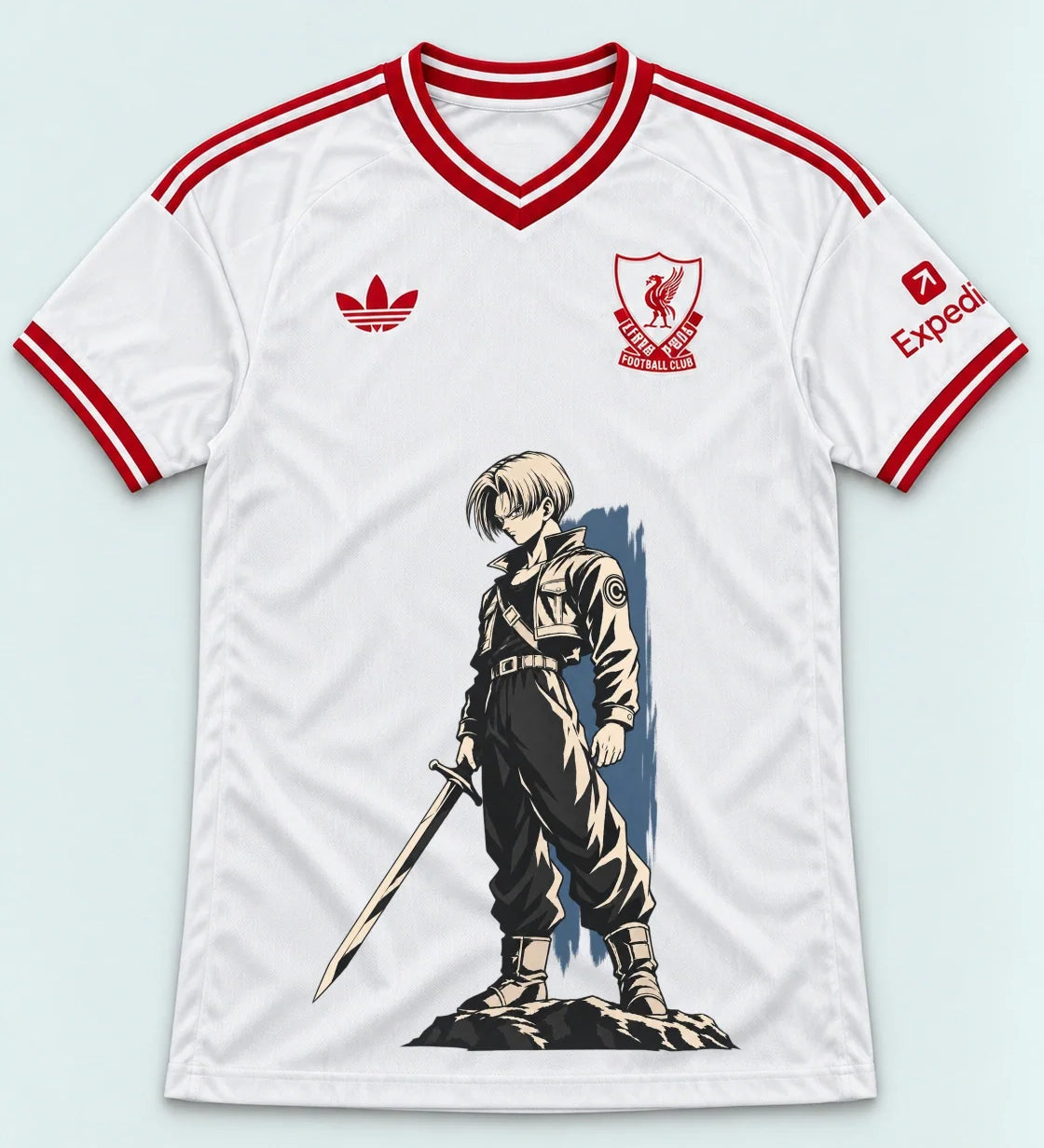 Liverpool White Trunks Sword Dragon Ball Jersey — Front