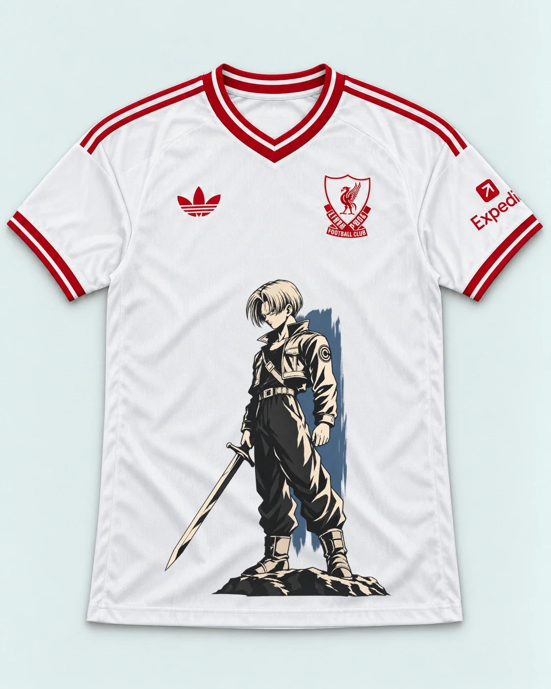 Liverpool White Trunks Sword Dragon Ball Jersey — Front
