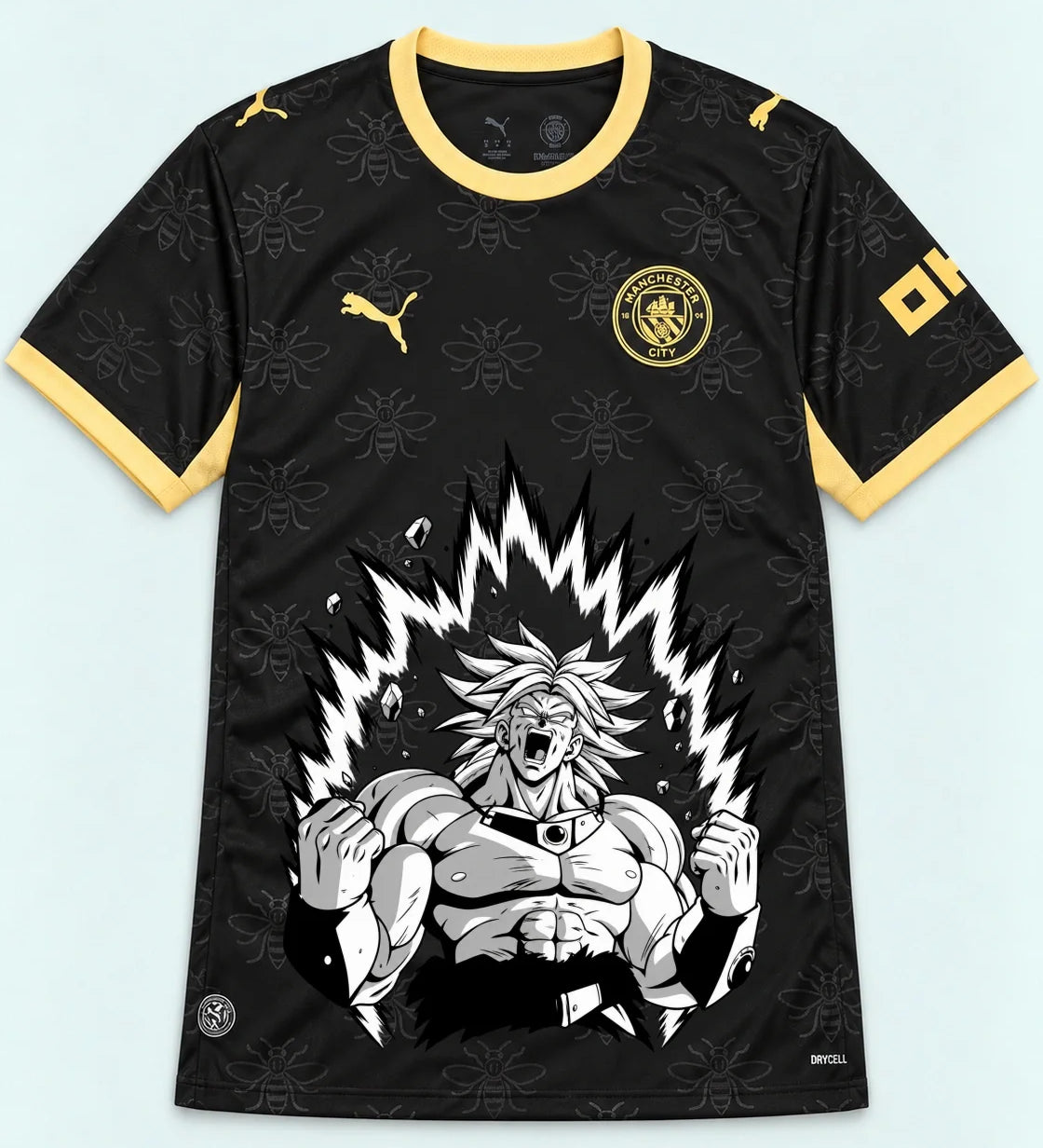 Manchester City Black Broly Dragon Ball Jersey — Front