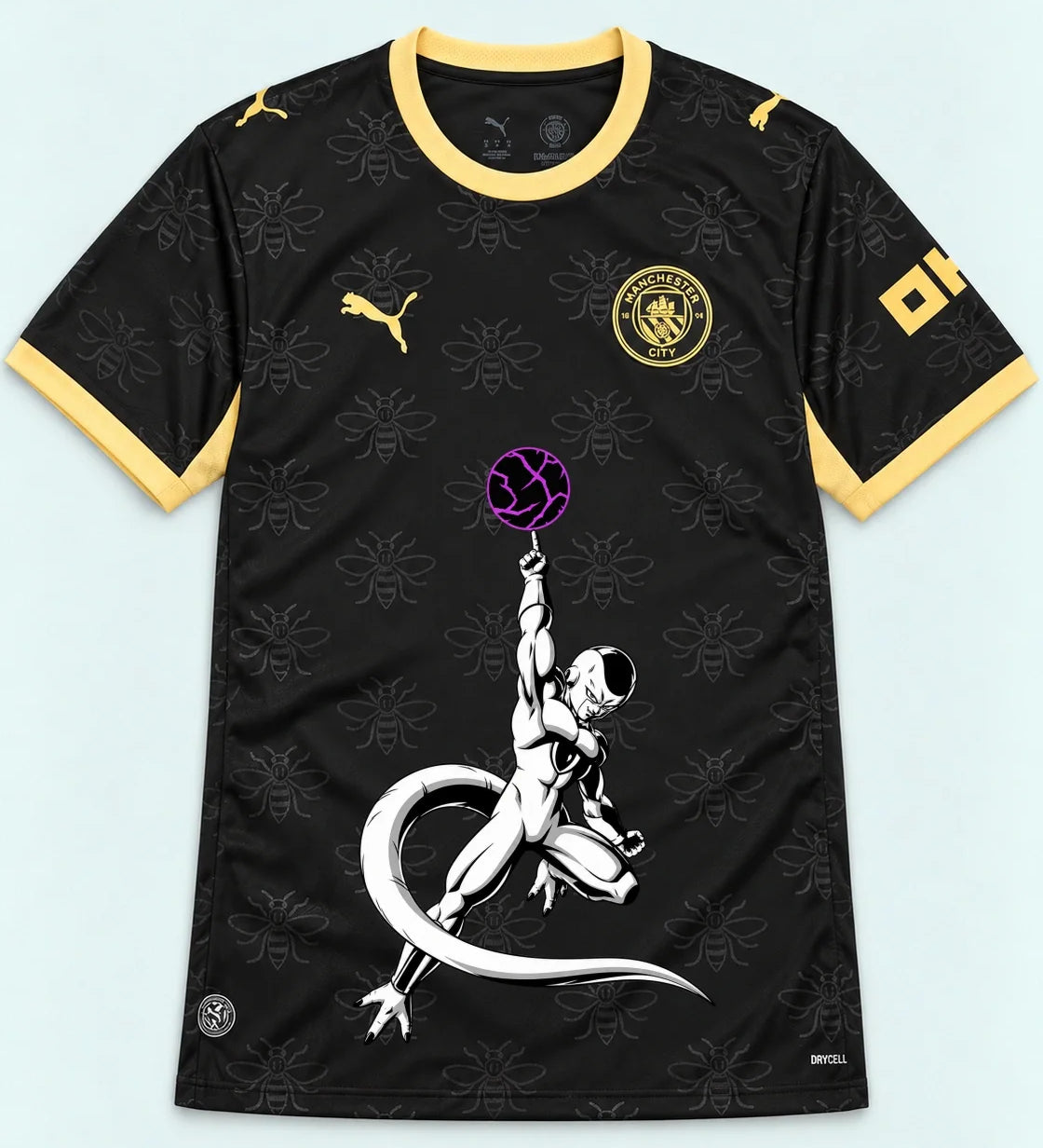 Manchester City Black Frieza Death Ball Dragon Ball Jersey — Front