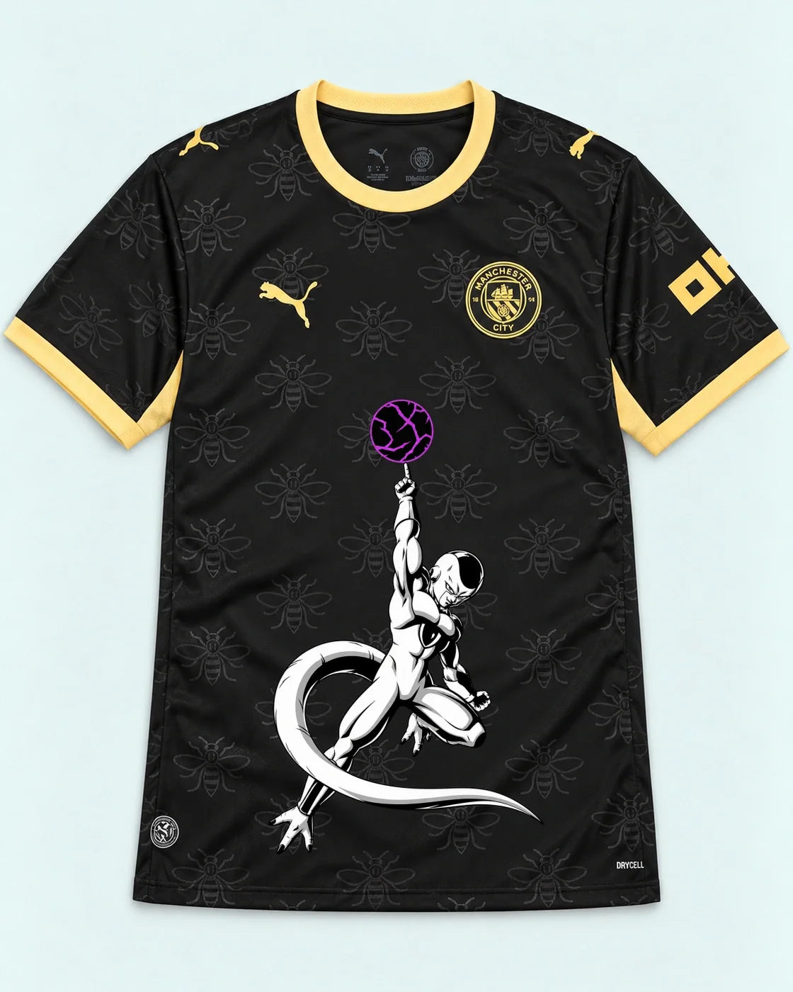 Manchester City Black Frieza Death Ball Dragon Ball Jersey — Front