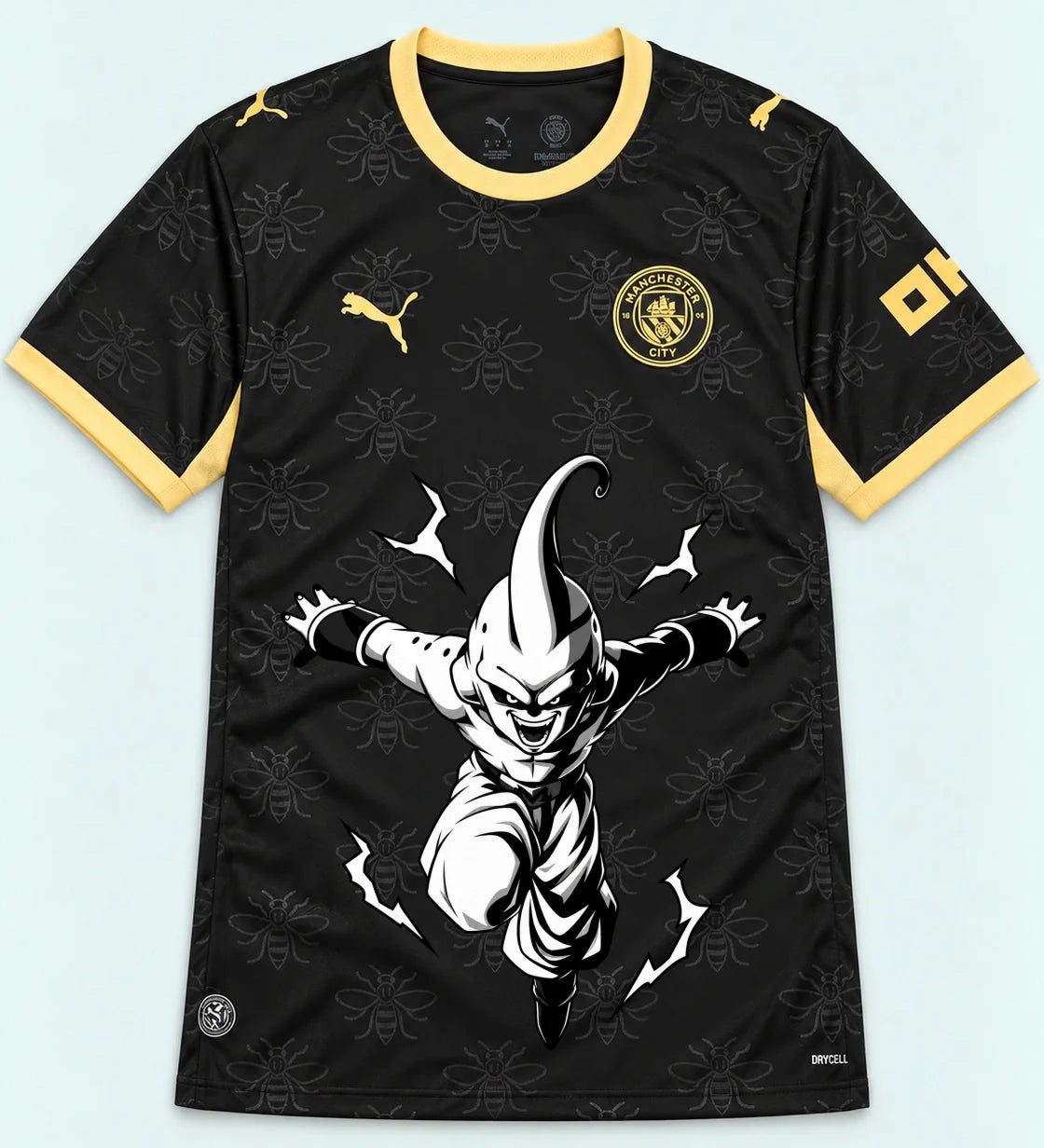 Manchester City Black Kid Buu Dragon Ball Jersey — Front