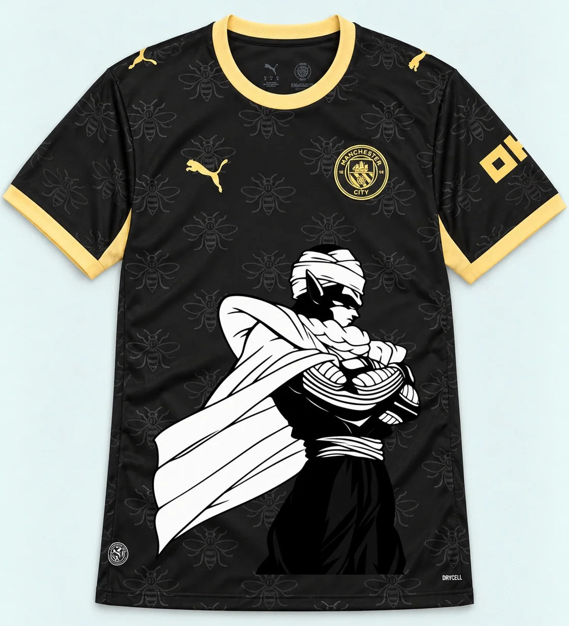 Manchester City Black Piccolo Cloak Dragon Ball Jersey — Front