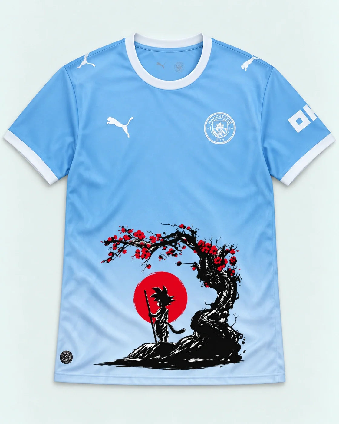 Manchester City Sky Goku Sakura Dragon Ball Jersey — Front