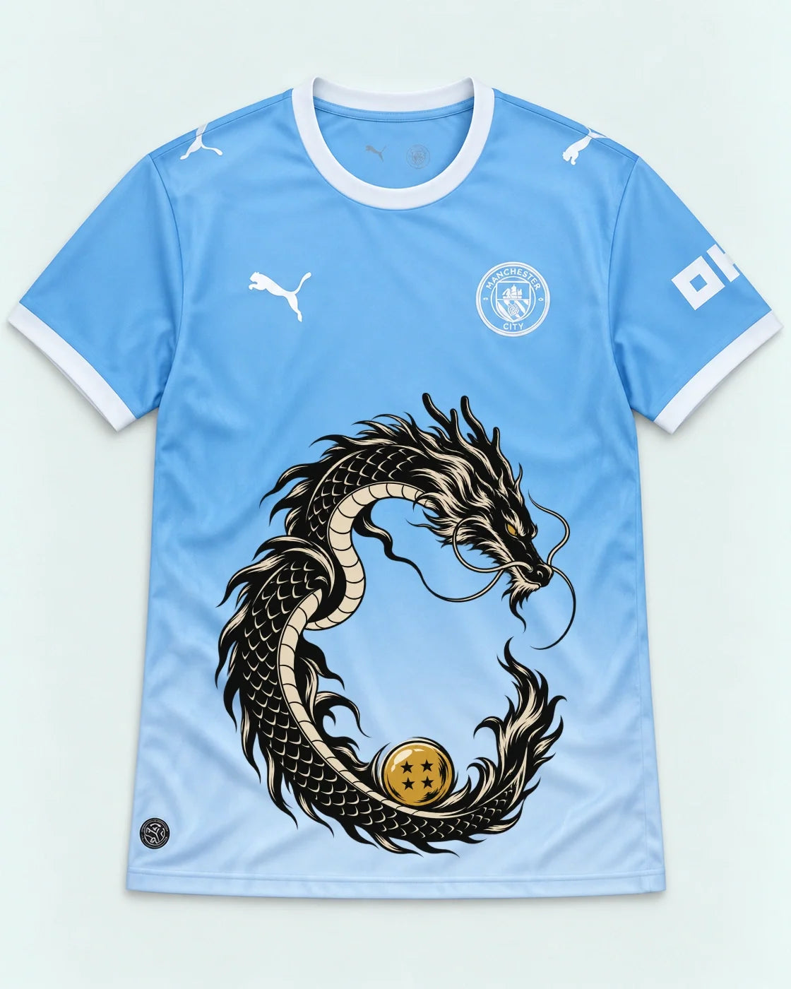 Manchester City Sky Shenron Emblem Dragon Ball Jersey — Front