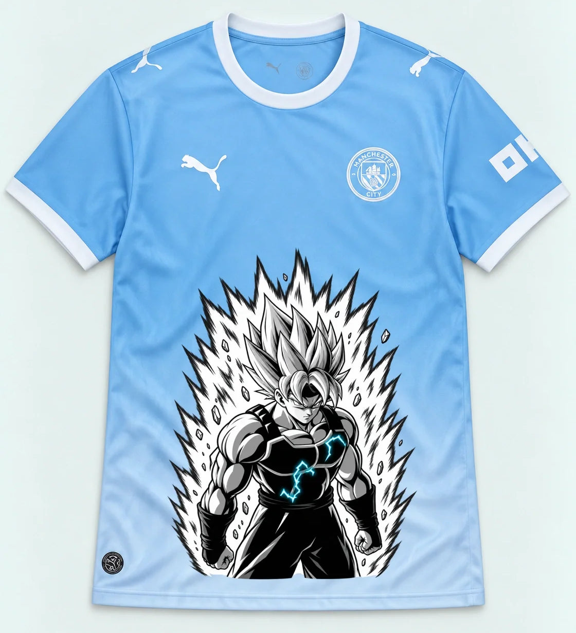 Manchester City Sky Super Saiyan Aura Dragon Ball Jersey — Front