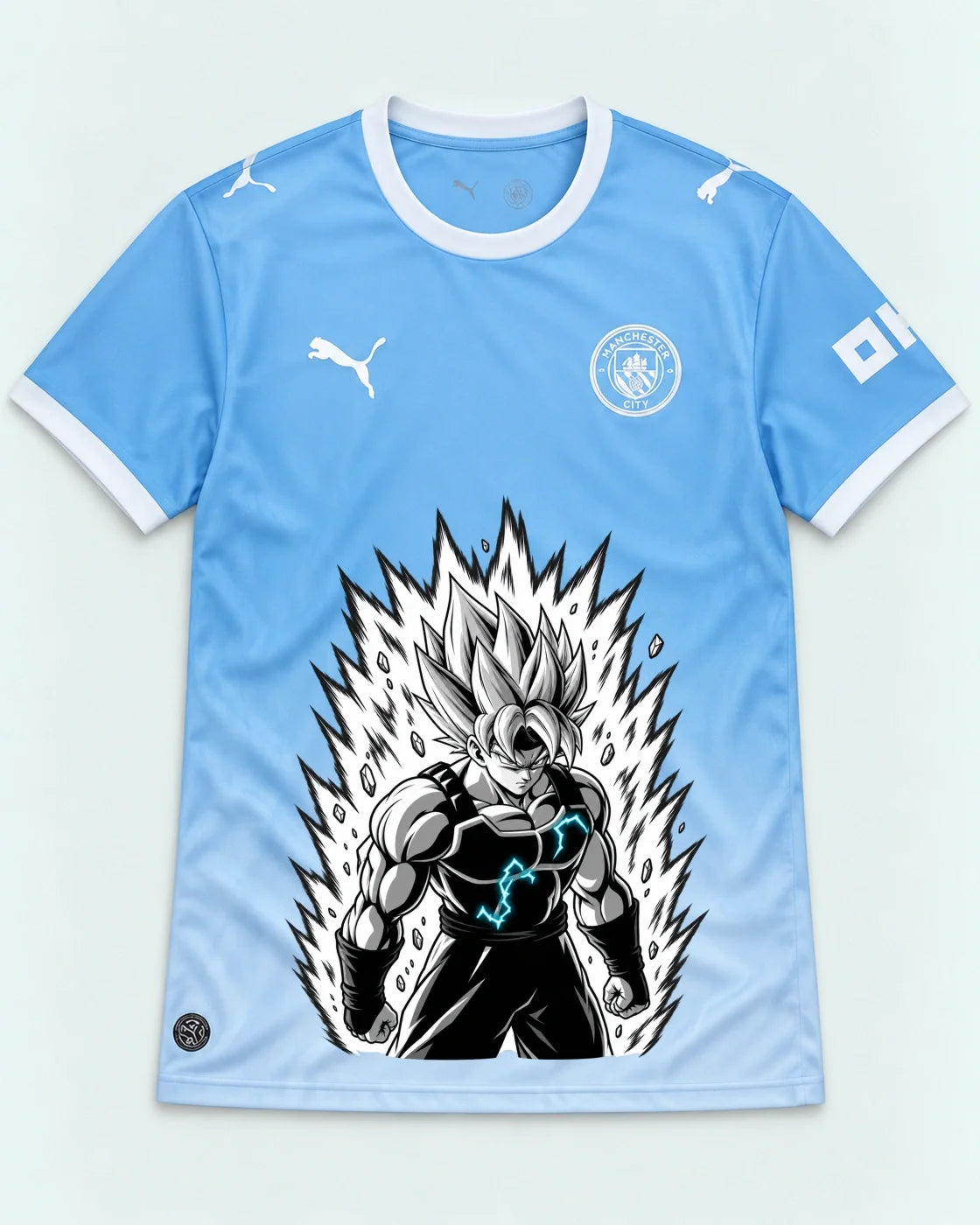 Manchester City Sky Super Saiyan Aura Dragon Ball Jersey — Front