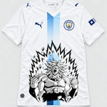 Manchester City White Broly Dragon Ball Jersey — Front