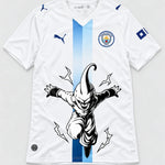 Manchester City White Kid Buu Dragon Ball Jersey — Front