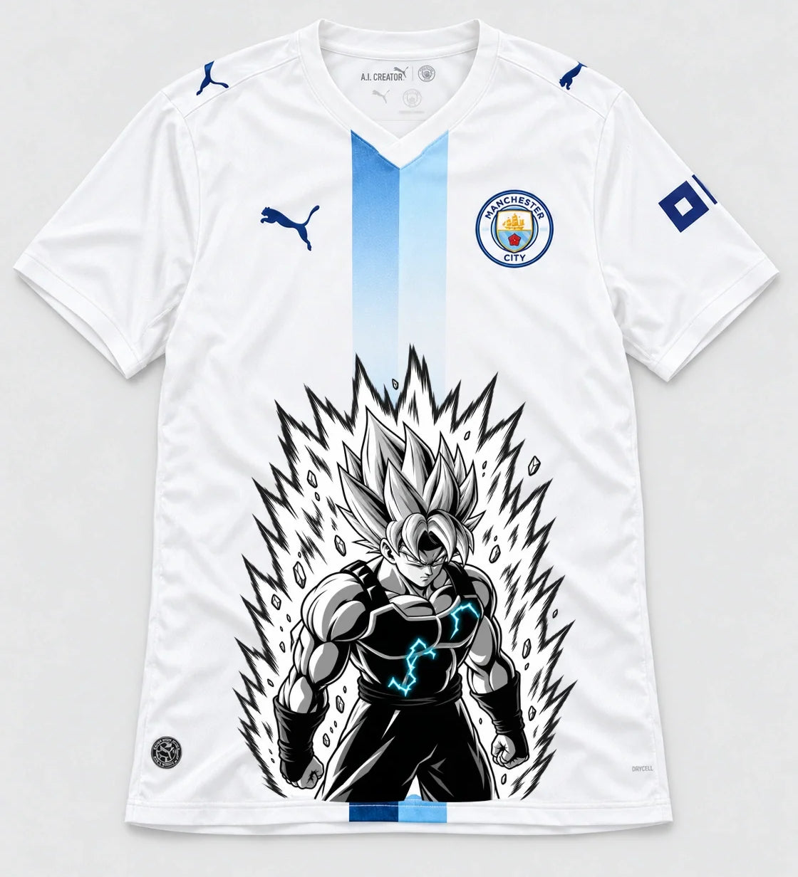 Manchester City Super Saiyan Aura Dragon Ball Jersey — Front