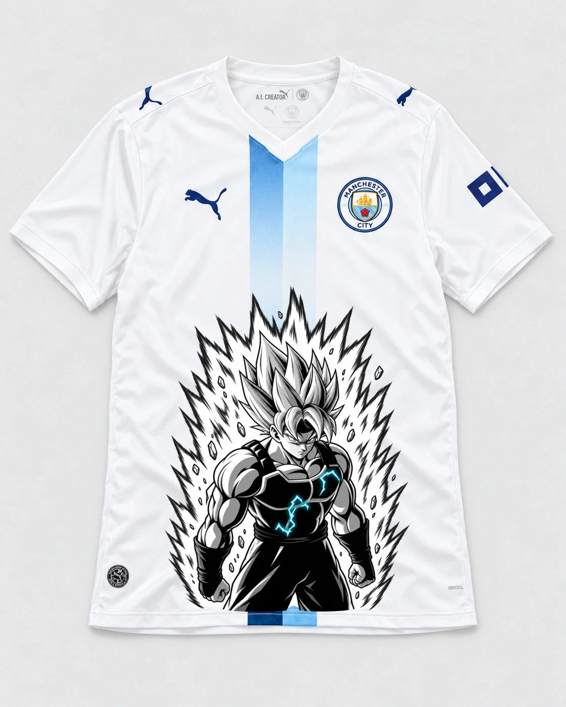 Manchester City Super Saiyan Aura Dragon Ball Jersey — Front