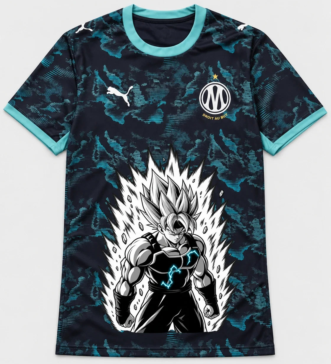 Olympique Marseille Super Saiyan Aura Dragon Ball Jersey — Front