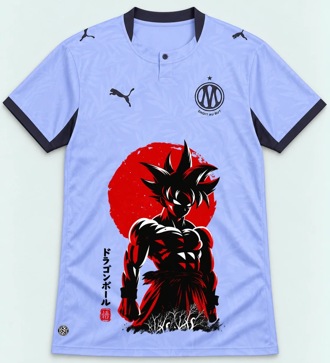 Olympique Marseille Goku Rising Sun Dragon Ball Jersey — Front