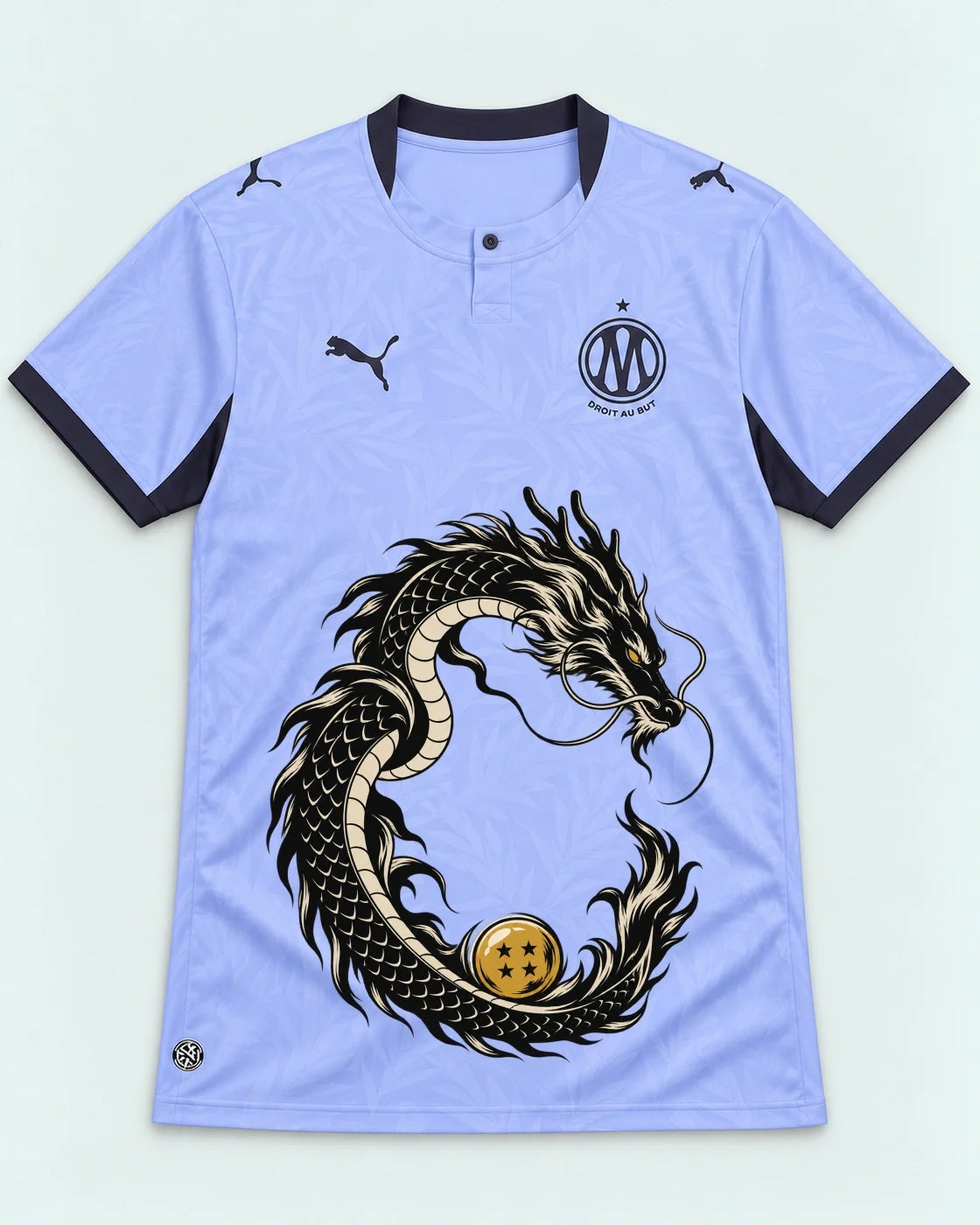 Olympique Marseille Shenron Emblem Dragon Ball Jersey — Front