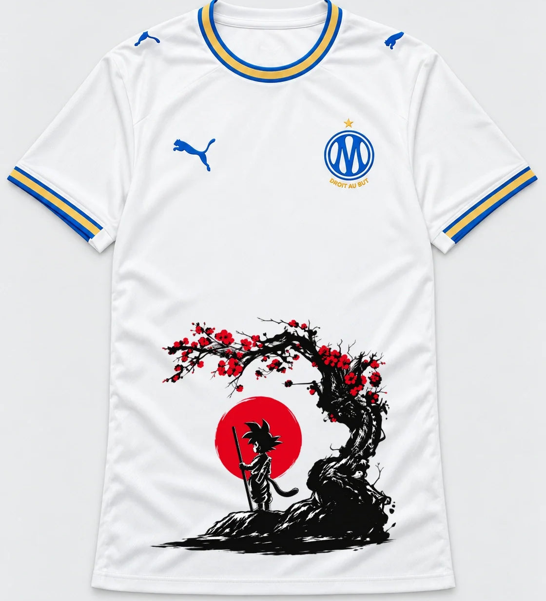 Olympique Marseille Goku Sakura Dragon Ball Jersey — Front
